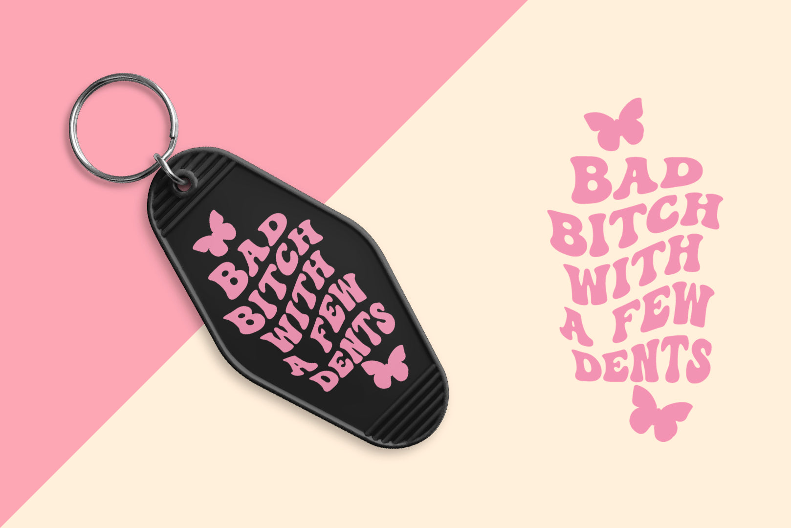 Bad Bitch With A Few Dents - Set Of 6 (Motel Keychain UV DTF) – Gigaroo