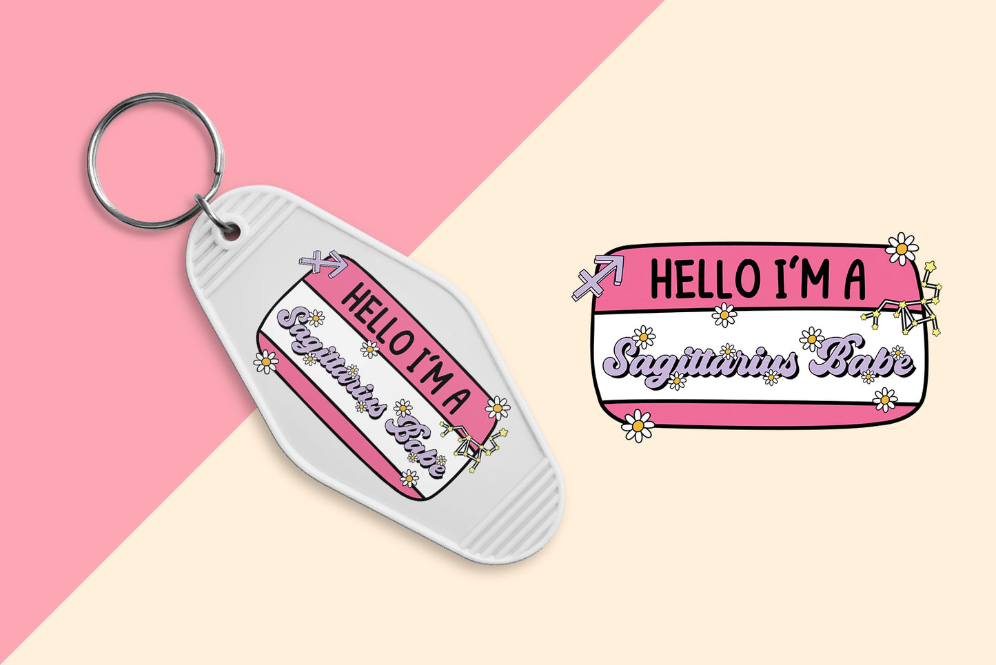 Sagittarius Babe - Set of 6 (Motel Keychain UV DTF)